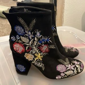 Embroidered booties